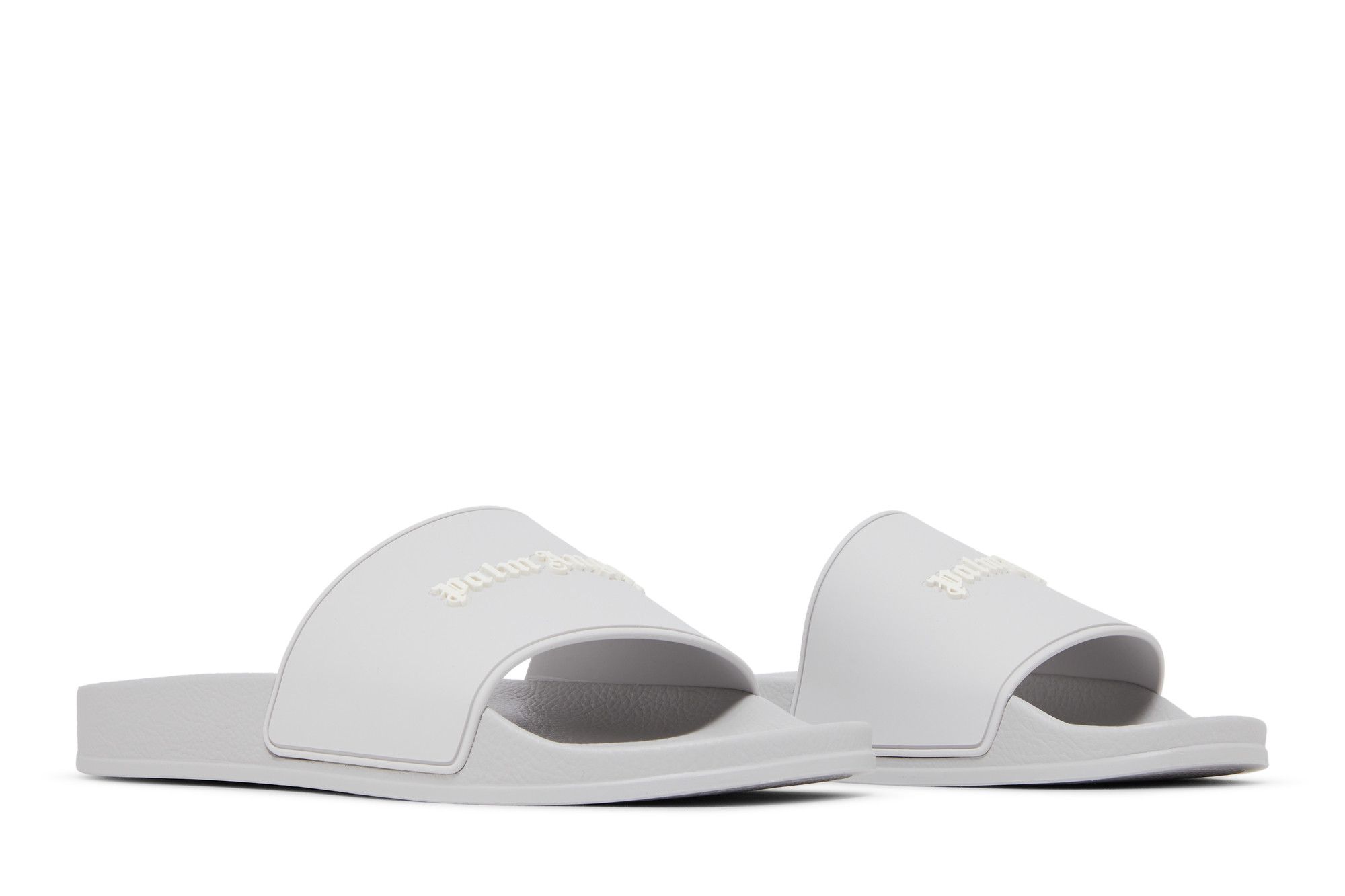 Cheap Palm Angels 'Essential Logo - 灰色' 泳池拖鞋 PMIC010S24MAT0010901