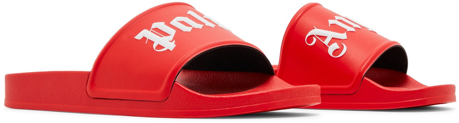 Palm Angels Pool Slider 'Red' PMIC001C99PLA0012501 Cheap Palm Angels Pool Slider 'Red' PMIC001C99PLA0012501
