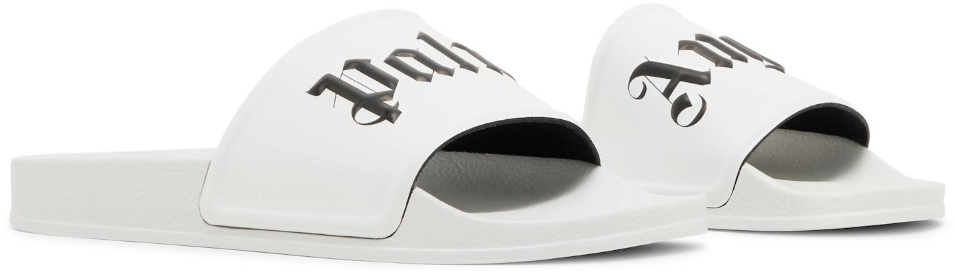 Palm Angels Pool Slider 'White Black' pmic001c99pla0010110 Cheap Palm Angels Pool Slider 'White Black' pmic001c99pla0010110