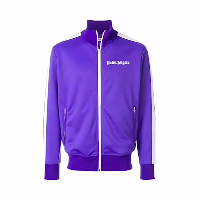 Palm Angels Purple Zip-Up Jacket with Sleeve Stripes Unisex PMBD001S183840089501