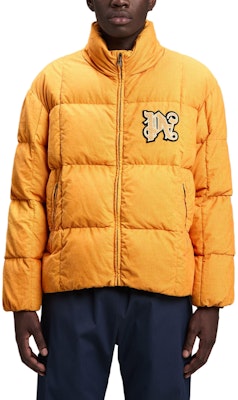 Palm Angels Quilted Appliqué Zip-Up Wool Long Sleeve Puffer Jacket Yellow Men. PMED047F24FAB0012203 Lookbook Palm Angels Quilted Appliqué Zip-Up Wool Long Sleeve Puffer Jacket Yellow Men. PMED047F24FAB0012203