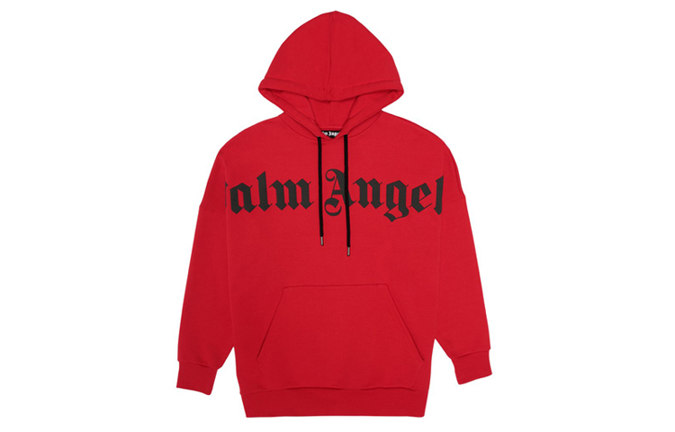 PALM ANGELS Red Hoodie with Large Logo for Men pmbb036r206360012010