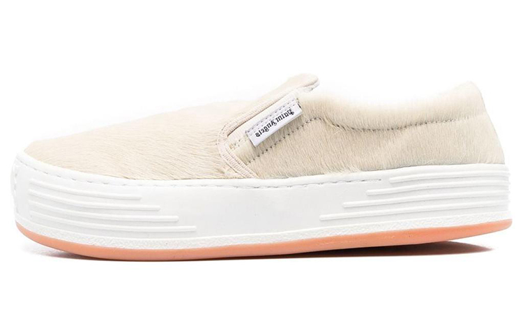 Palm Angels Round Toe Platform Low-Top 'Beige Pony Hair' PMIA063F21LEA0026101
