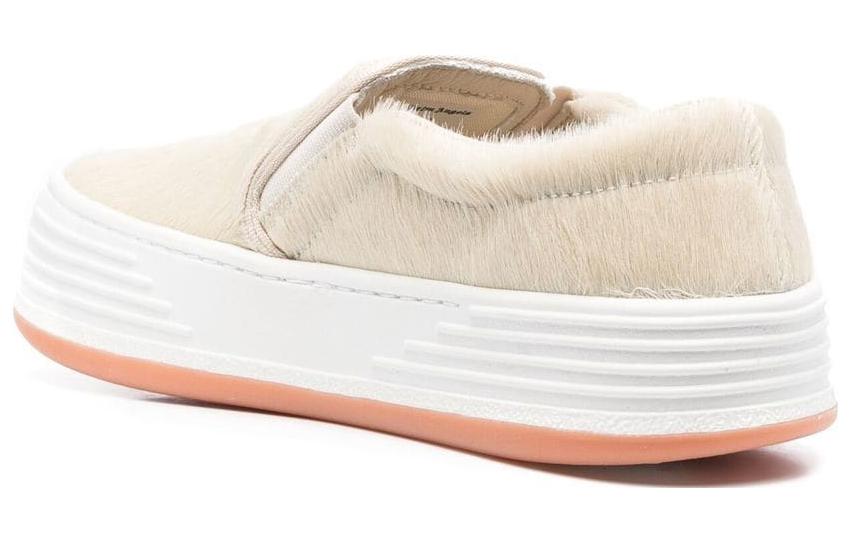 Lookbook Palm Angels Zapatillas Plataforma Baja Punta Redonda 'Beige Pelo de Pony' PMIA063F21LEA0026101
