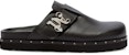 Palm Angels Selipar Slip-On Hujung Bulat 'Kulit Hitam' PMIJ005R24LEA0011000