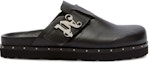 Order Palm Angels Selipar Slip-On Hujung Bulat 'Kulit Hitam' PMIJ005R24LEA0011000