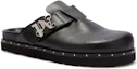 Lookbook Palm Angels Selipar Slip-On Hujung Bulat 'Kulit Hitam' PMIJ005R24LEA0011000