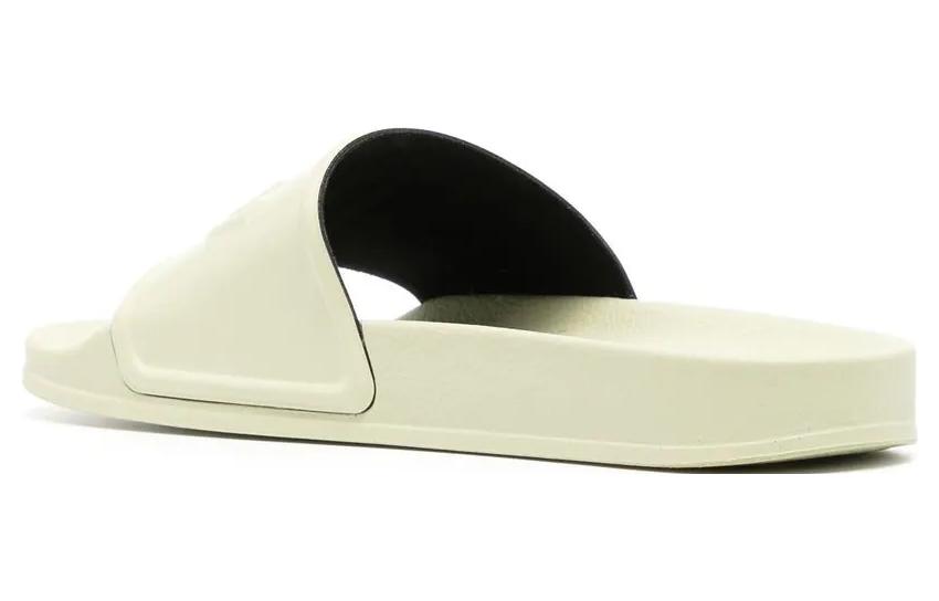 Shop PALM ANGELS 橡膠 一字型 套腳 時尚涼拖 男款 米色