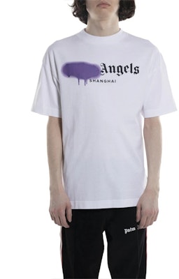 パームエンジェルス 上海限定 ホワイトTシャツ パープルグラフィティロゴ PMAA001S204130530195 Sizing パームエンジェルス 上海限定 ホワイトTシャツ パープルグラフィティロゴ PMAA001S204130530195