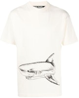 Palm Angels Shark Print Crewneck Short Sleeve T-Shirt Men’s Off-White. PMAA001S23JER0010410 Palm Angels Shark Print Crewneck Short Sleeve T-Shirt Men’s Off-White. PMAA001S23JER0010410