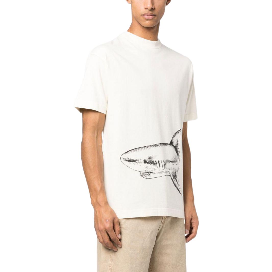 Purchase Camiseta Palm Angels Shark Print para Hombre Manga Corta Crewneck Off-White. PMAA001S23JER0010410