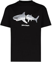 Palm Angels Shark Print Logo Crewneck T-Shirt Men Black PMAA001S22JER0111001 Palm Angels Shark Print Logo Crewneck T-Shirt Men Black PMAA001S22JER0111001