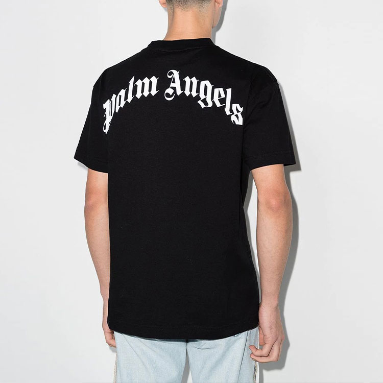 Purchase Camiseta Negra para Hombre Palm Angels Logo Tiburón Crewneck PMAA001S22JER0111001