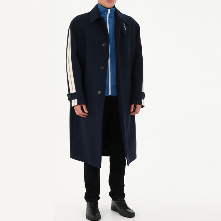 Palm Angels Single-Breasted Collared Solid Coat Blue PMEA180F21FAB0011045 圖 3