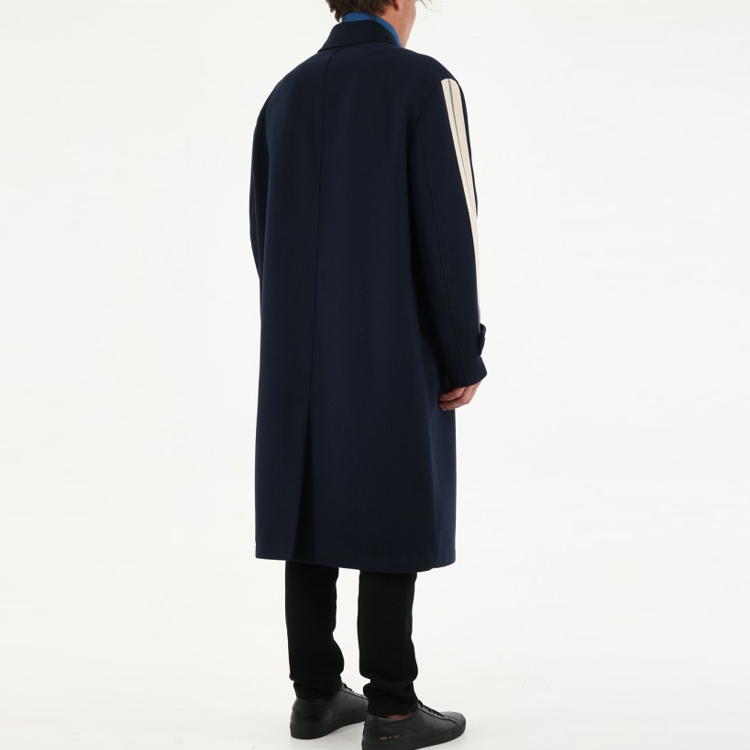 Palm Angels Single-Breasted Collared Solid Coat Blue PMEA180F21FAB0011045 圖 4