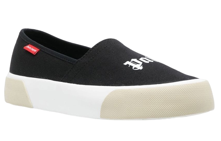 Order Palm Angels Slip On Logo Schwarz Weiß PMIB004S23FAB0011001