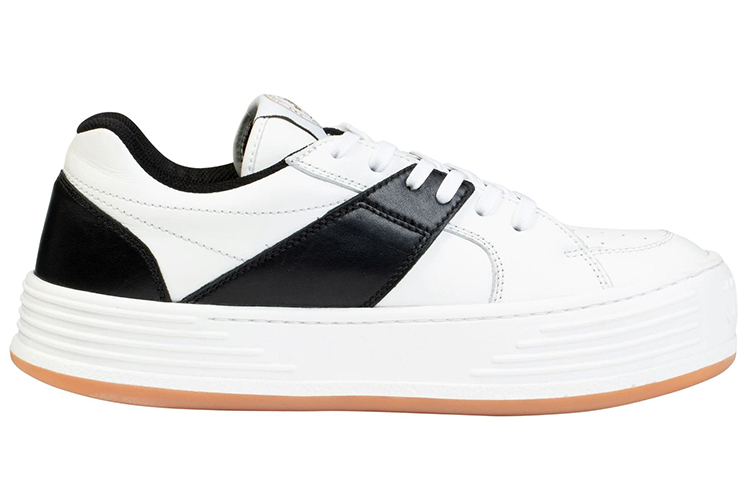 Order Palm Angels Snow Low Schnürschuhe Leder Weiß Schwarz Gummi PMIA051R21LEA0020110