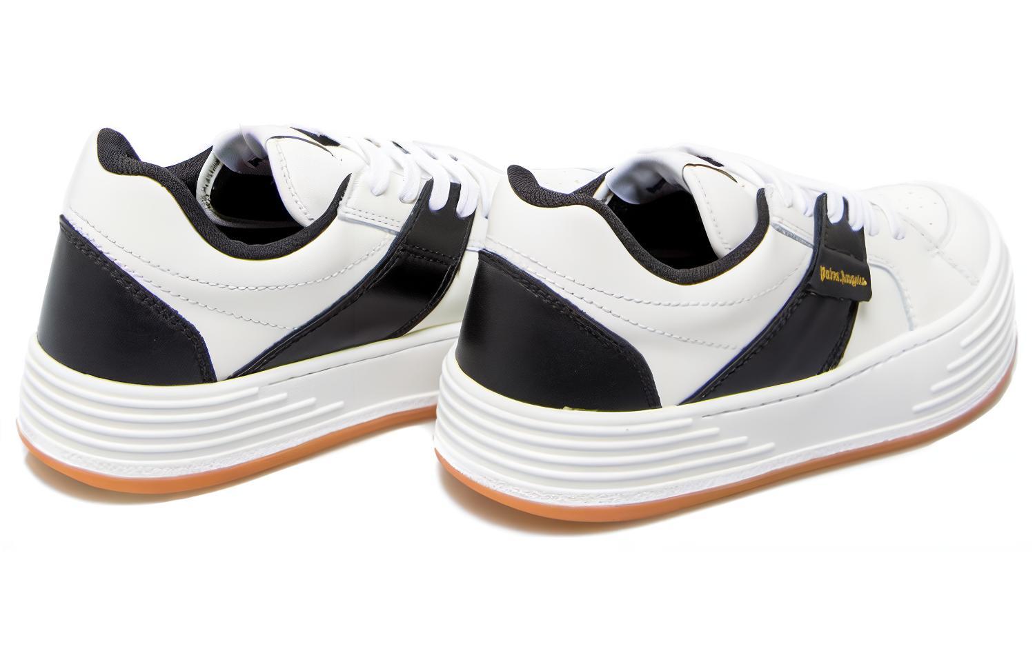 Shop Palm Angels Snow Low Schnürschuhe Leder Weiß Schwarz Gummi PMIA051R21LEA0020110