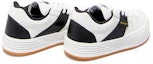 Shop Palm Angels Snow Low Kasut Kulit Putih Hitam Gum PMIA051R21LEA0020110