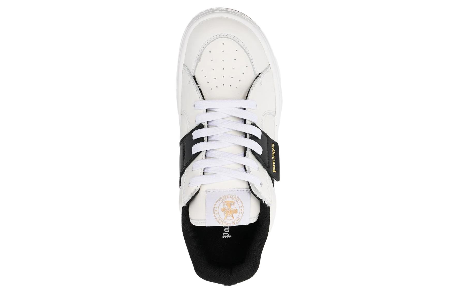 Purchase Palm Angels Snow Low Schnürschuhe Leder Weiß Schwarz Gummi PMIA051R21LEA0020110