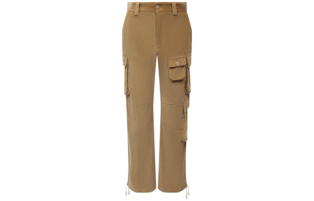 PALM ANGELS Solid Color Button Casual Pants Khaki Men PMCF011F21FAB0036010