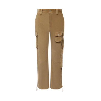 PALM ANGELS Solid Color Button Casual Pants Khaki Men PMCF011F21FAB0036010