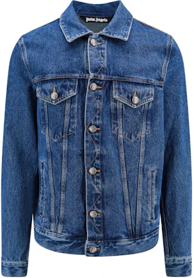 Palm Angels Solid Color Denim Button-Up Jacket Deep Blue PMYE027R24DEN0014010 Buy Palm Angels Solid Color Denim Button-Up Jacket Deep Blue PMYE027R24DEN0014010