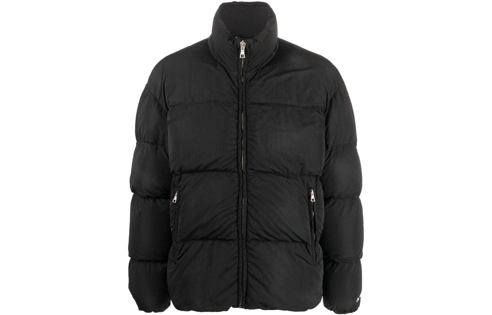 Order Palm Angels Solid Color Stand Collar Zipped Puffer Jacket - . PMED019F23FAB0021001