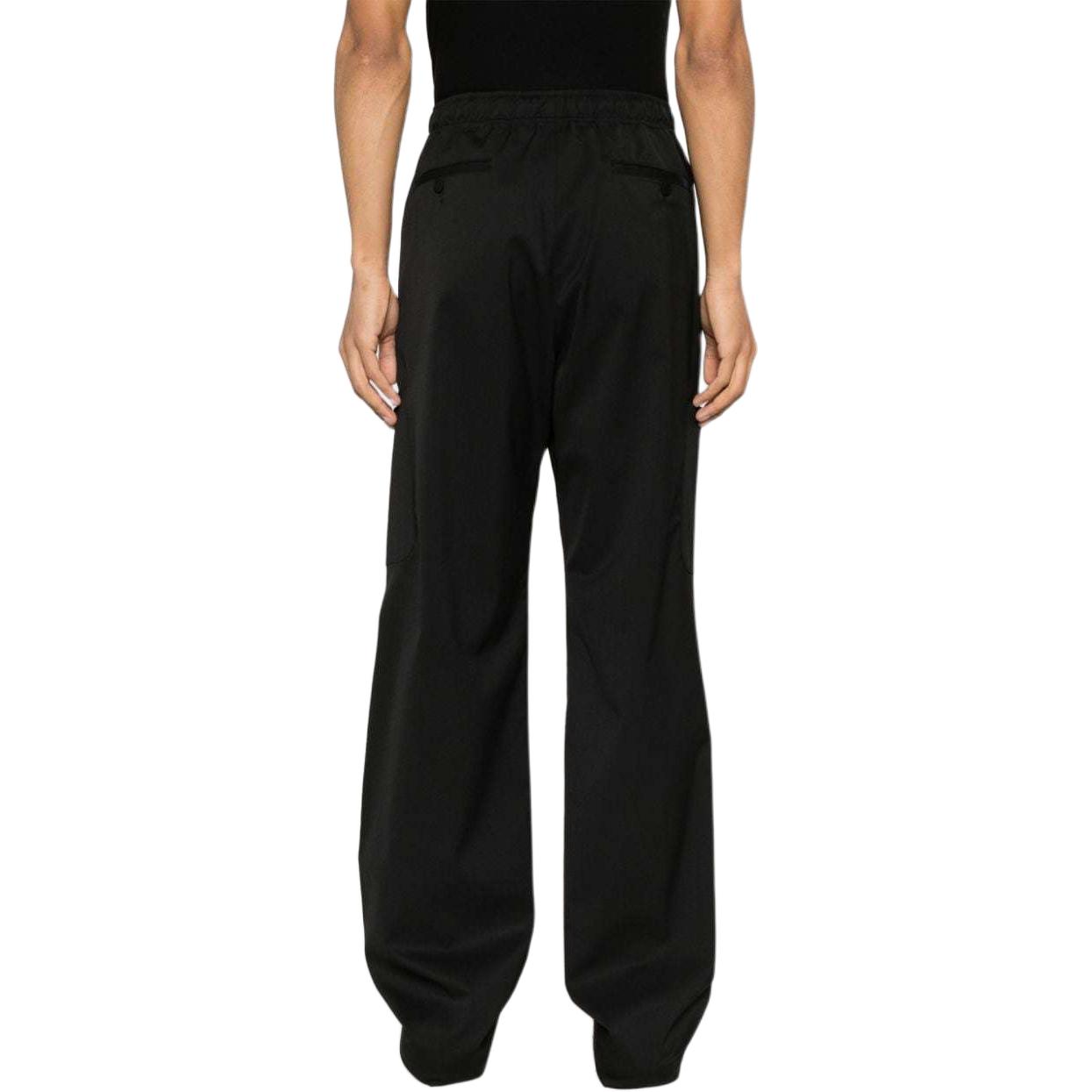 Shop Palm Angels Solid Color Wide-Leg Drawstring Pants Black (). PMCA157R24FAB0011010