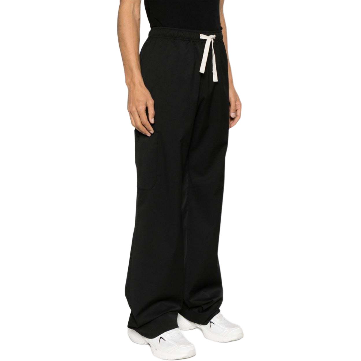 Purchase Palm Angels Solid Color Wide-Leg Drawstring Pants Black (). PMCA157R24FAB0011010