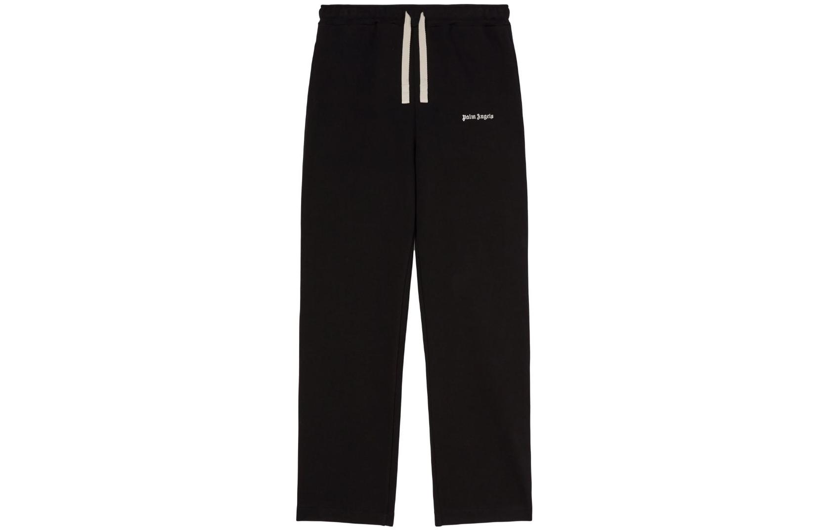 Order PALM ANGELS Solid Mid-Waist Slim Fit Casual Pants Men Black PMCH022F23FLE0011001