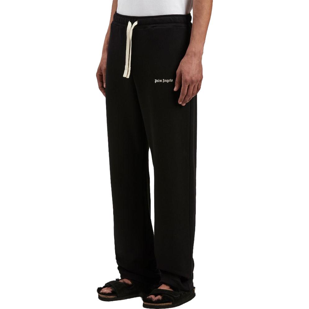 Details for PALM ANGELS Solid Mid-Waist Slim Fit Casual Pants Men Black PMCH022F23FLE0011001