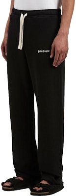 PALM ANGELS Solid Mid-Waist Slim Fit Casual Pants Men Black PMCH022F23FLE0011001 Details for PALM ANGELS Solid Mid-Waist Slim Fit Casual Pants Men Black PMCH022F23FLE0011001