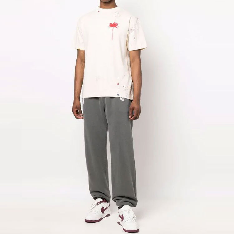 Palm Angels Spray Paint Palm Tree Graphic Tee Men’s Beige PMAA001S22JER0030325 圖 3