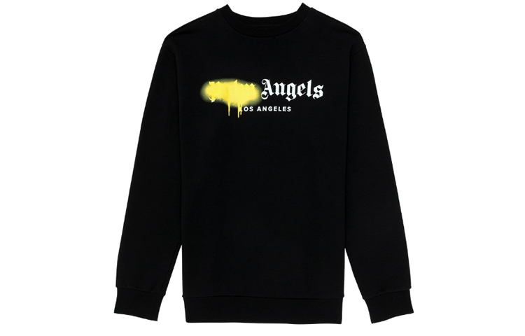 Palm Angels Spray Painted Logo Print Hoodie Black PMBA001S206360231001