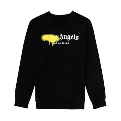 Palm Angels Spray Painted Logo Print Hoodie Black PMBA001S206360231001