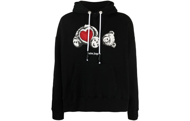 PALM ANGELS SS21 Animal Logo Graphic Hoodie Black Unisex. PMBB058S21FLE0101001