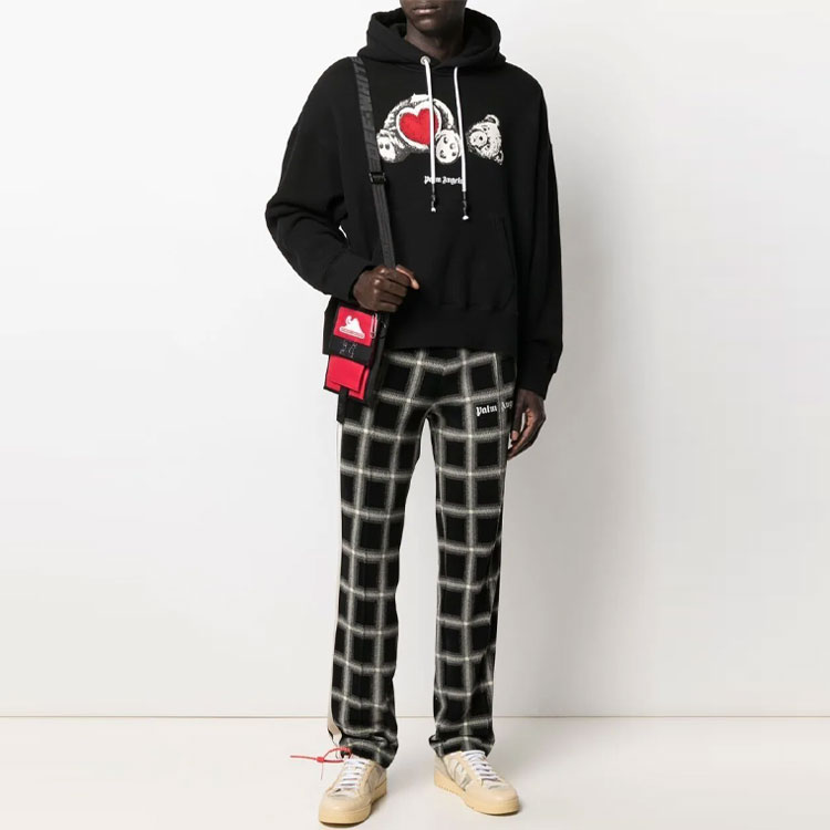 Lookbook PALM ANGELS SS21 動物標誌圖案黑色連帽衫 男女款 PMBB058S21FLE0101001