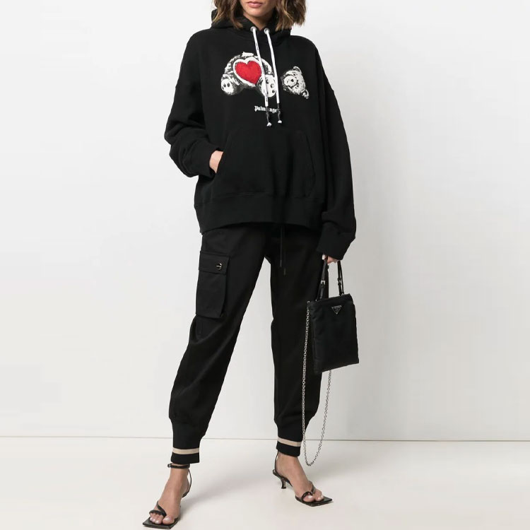 Details for PALM ANGELS SS21 動物標誌圖案黑色連帽衫 男女款 PMBB058S21FLE0101001