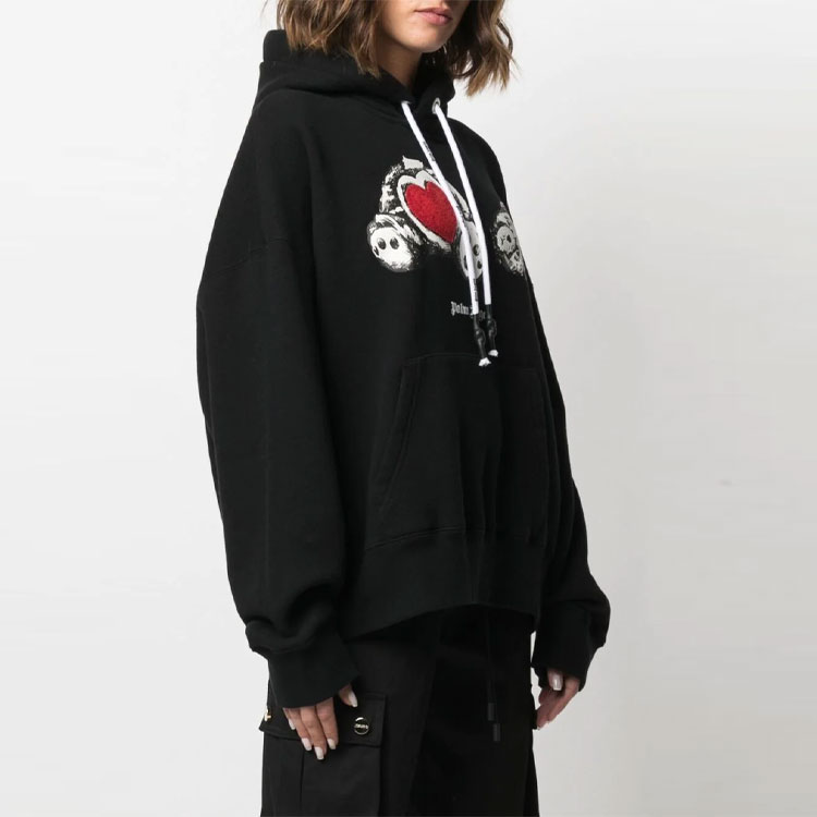 Cheap PALM ANGELS SS21 動物標誌圖案黑色連帽衫 男女款 PMBB058S21FLE0101001