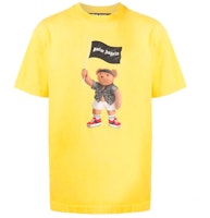 PALM ANGELS SS21 Bear Graphic Yellow T-Shirt Short Sleeve Tee. PMAA001S21JER0201801 PALM ANGELS SS21 Bear Graphic Yellow T-Shirt Short Sleeve Tee. PMAA001S21JER0201801