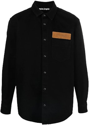 PALM ANGELS SS21 ブラック アークロゴ カラー シャツ PMYD008S21DEN0031001 Buy PALM ANGELS SS21 ブラック アークロゴ カラー シャツ PMYD008S21DEN0031001