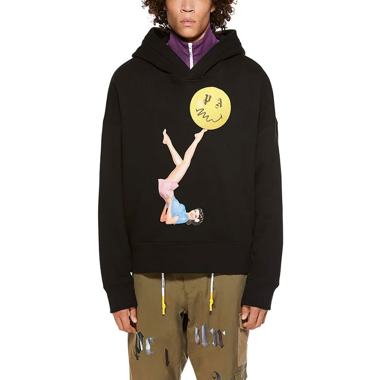 PALM ANGELS SS21 Black Hoodie with Circus Graphic Print for Men PMBB098R21FLE0021030 圖 4