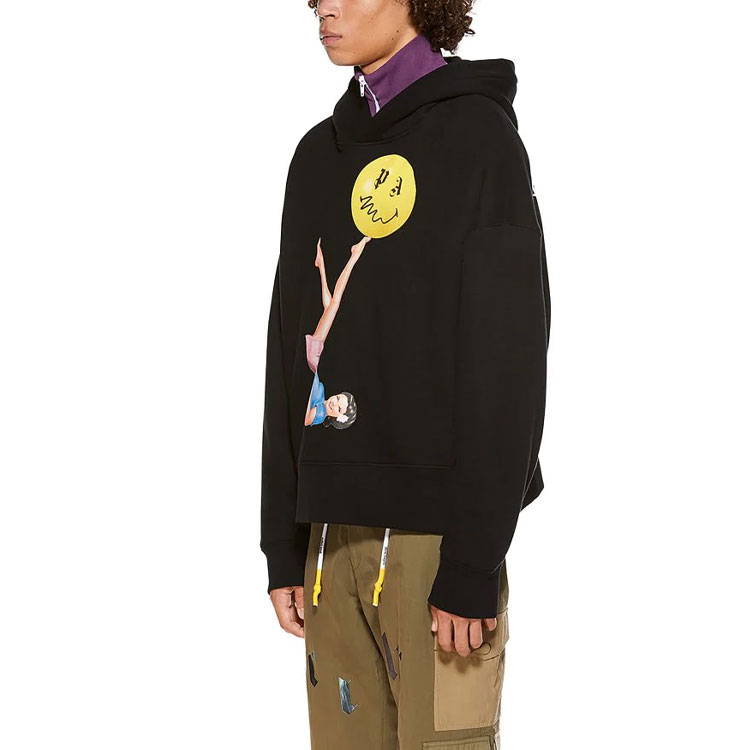 PALM ANGELS SS21 Black Hoodie with Circus Graphic Print for Men PMBB098R21FLE0021030 圖 7