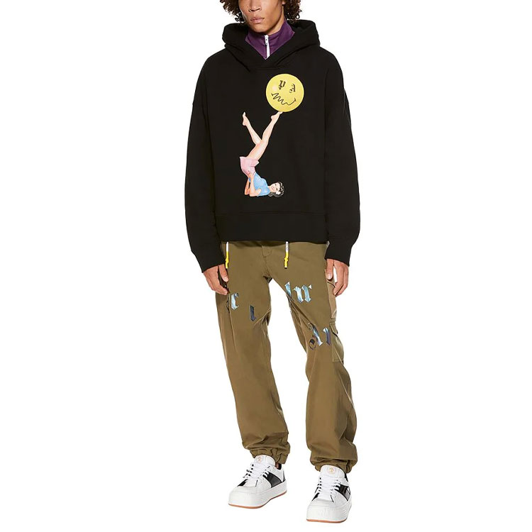 PALM ANGELS SS21 Black Hoodie with Circus Graphic Print for Men PMBB098R21FLE0021030 圖 8