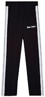 PALM ANGELS SS21 Black Logo Print Striped Track Pants PMCA007S21FAB0051001 PALM ANGELS SS21 Black Logo Print Striped Track Pants PMCA007S21FAB0051001