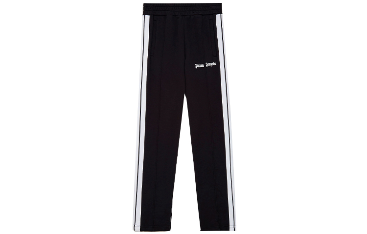 Order PALM ANGELS SS21 ブラック ロゴプリント ストライプ トラックパンツ PMCA007S21FAB0051001
