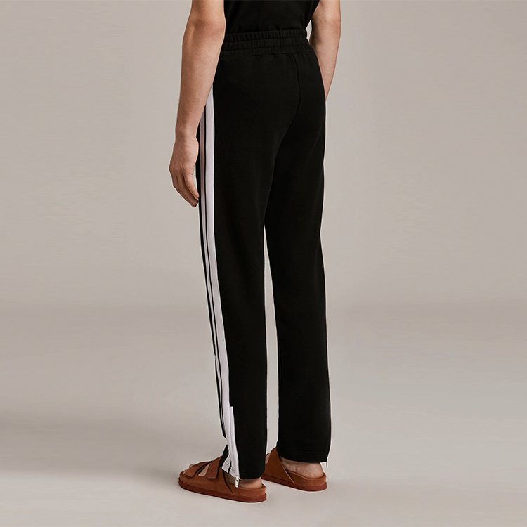 Sizing PALM ANGELS SS21 ブラック ロゴプリント ストライプ トラックパンツ PMCA007S21FAB0051001