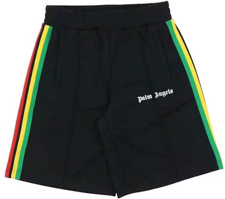 Palm Angels SS21 Black Rainbow Stripe Side Logo Shorts. PMCB011S21FAB0021001 Buy Palm Angels SS21 Black Rainbow Stripe Side Logo Shorts. PMCB011S21FAB0021001