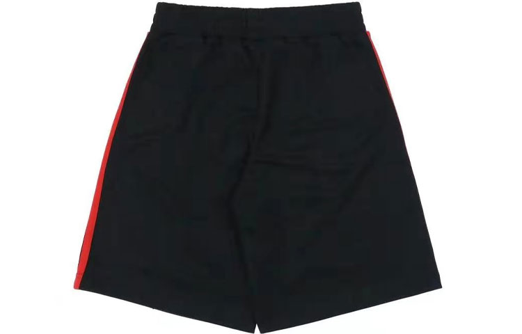 Lookbook Palm Angels SS21 Black Rainbow Stripe Side Logo Shorts. PMCB011S21FAB0021001